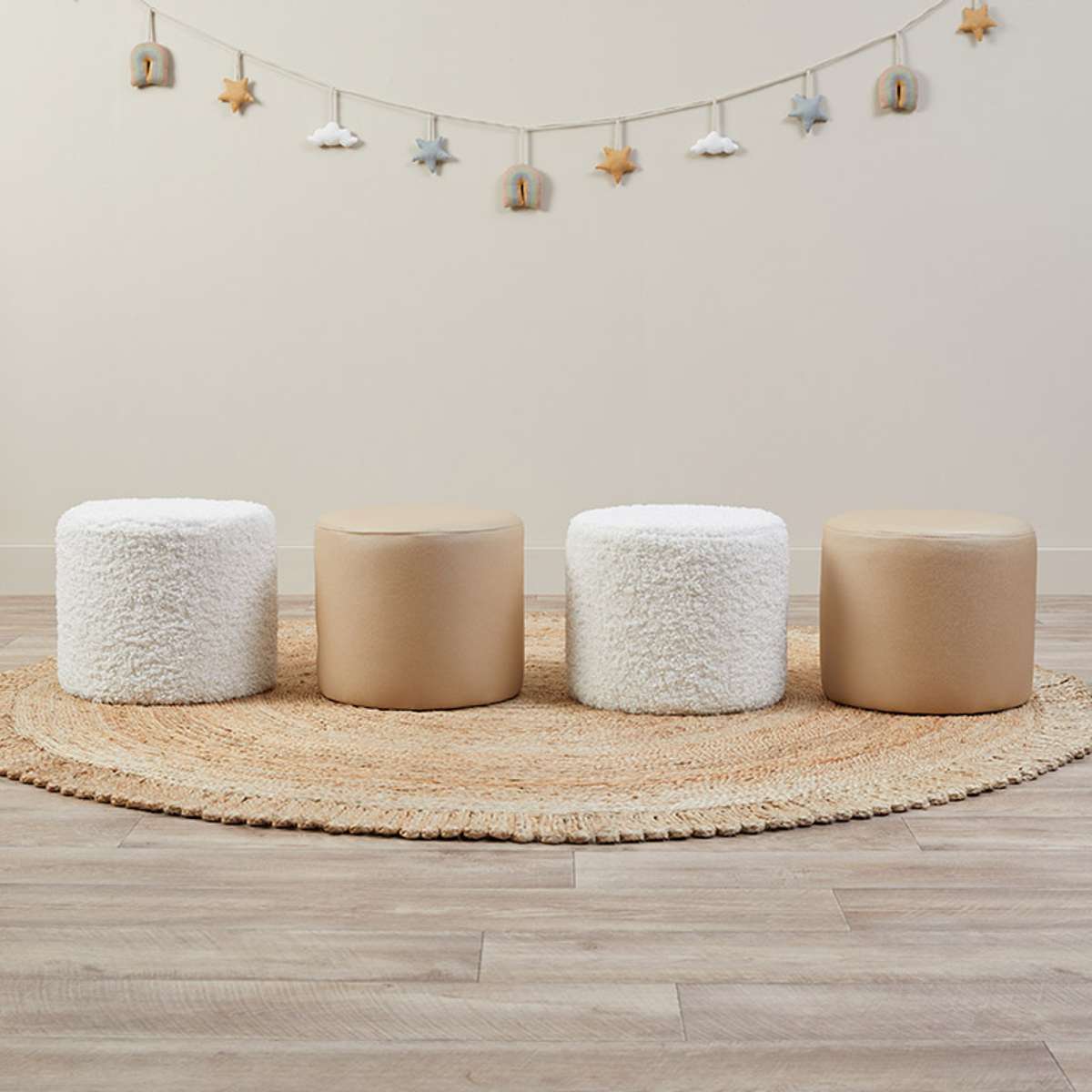 Mini Moo Sherpa Stool - Set of 2