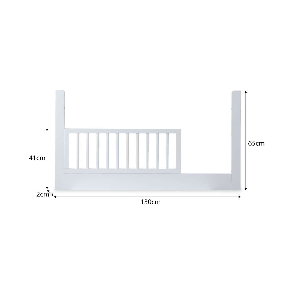Maisie Cot Toddler Bed Half Frame - White