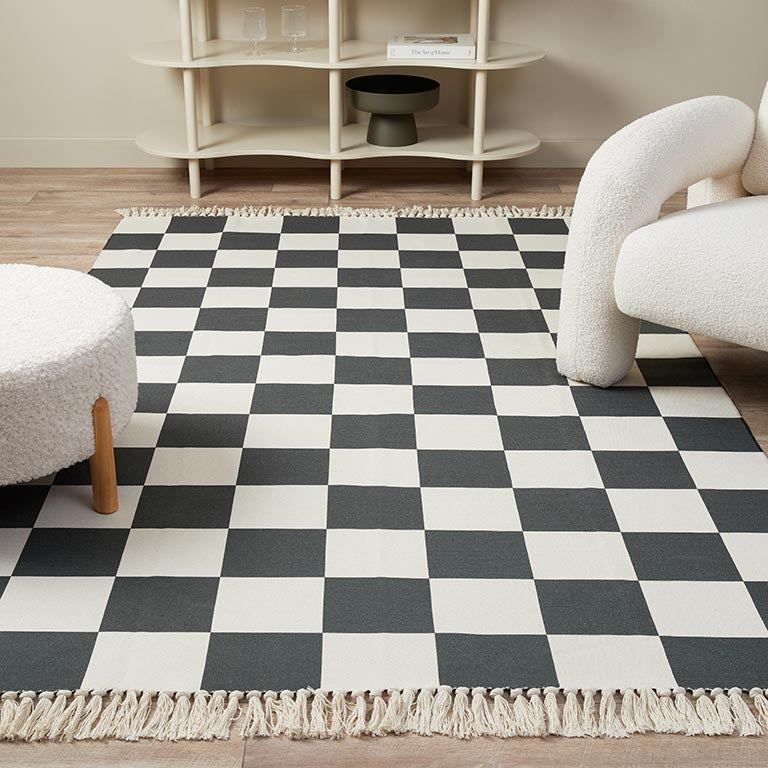 Kobie Checkerboard Rug - Khaki