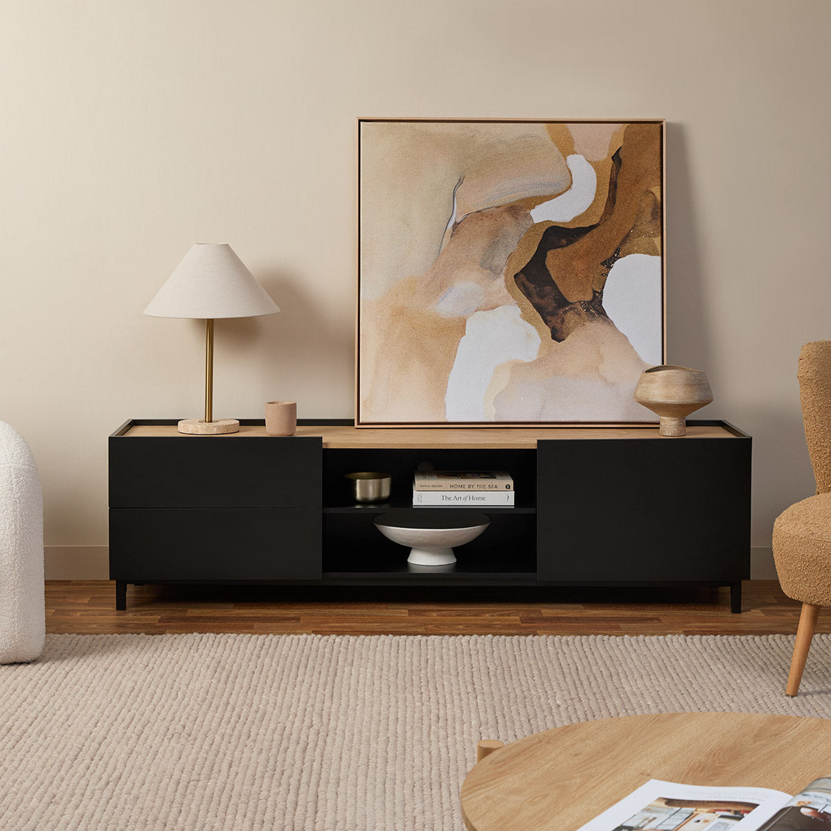 Murphy Entertainment Unit - Black/Natural