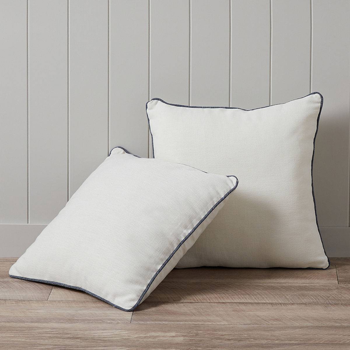 Mocka Piped Cushion - White/Navy