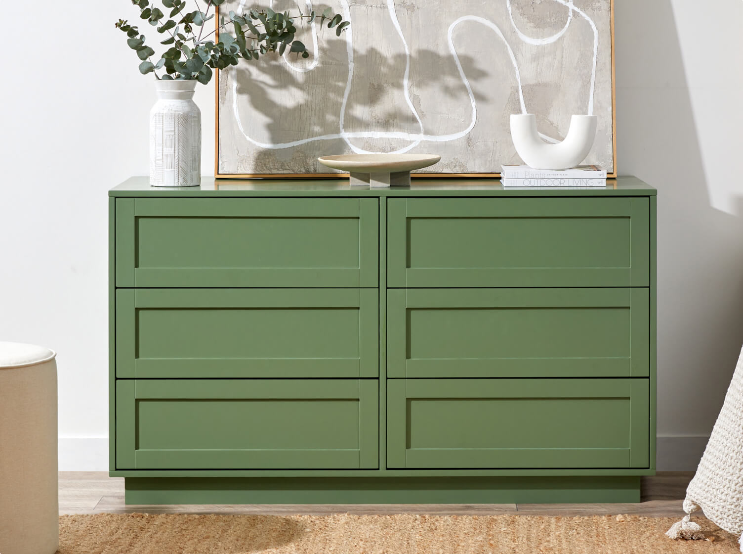 Eros Six Drawer - Sage Green