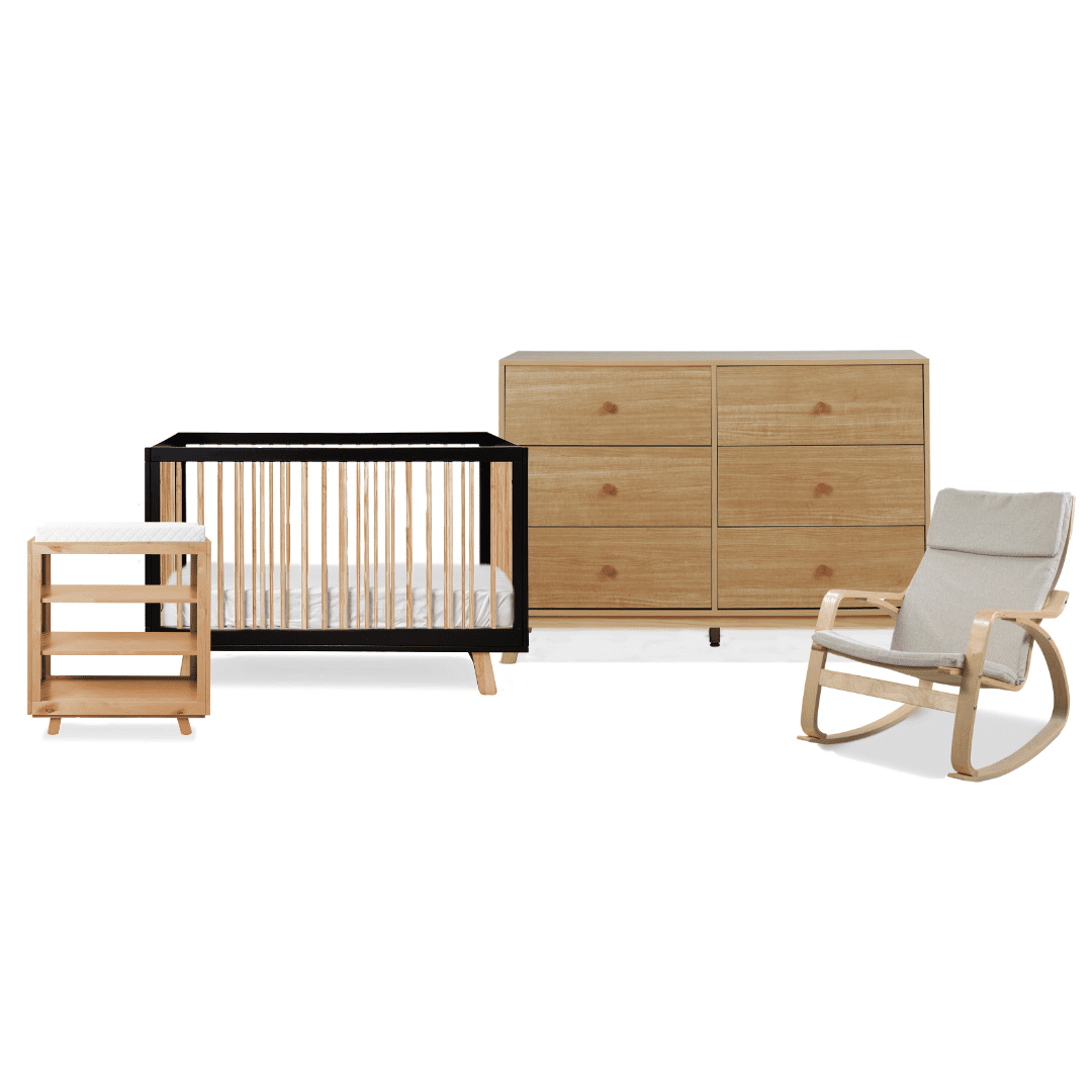 Aspen Black/Natural Six Piece Nursery Set