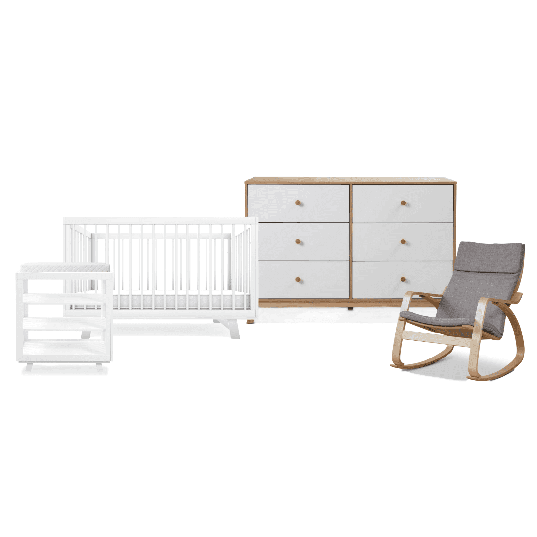 Aspen White Six Piece Nursery Set