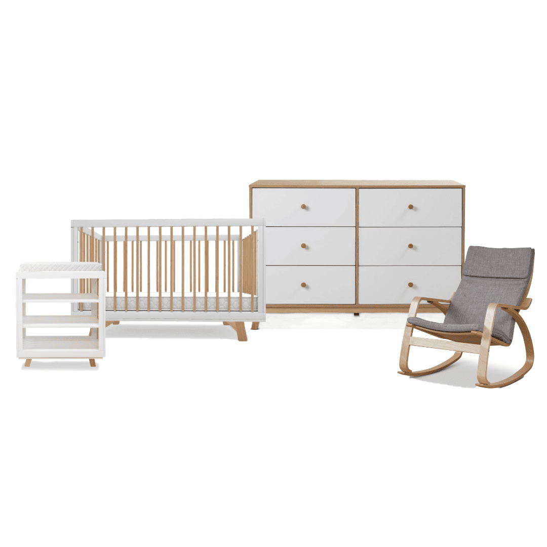 Aspen White/Natural Six Piece Nursery Set