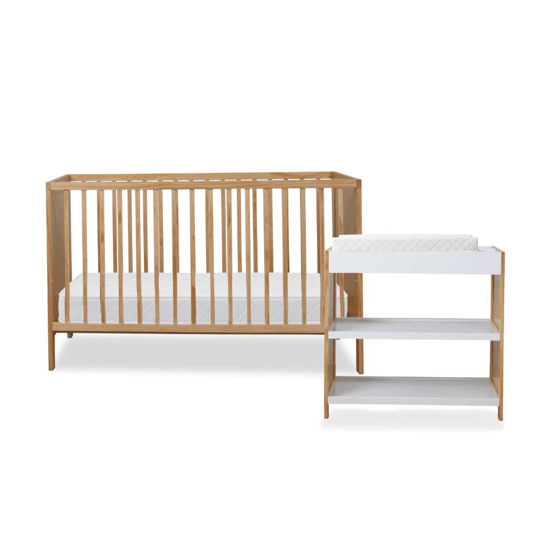 Aspiring Natural + White/Natural Four Piece Nursery Set