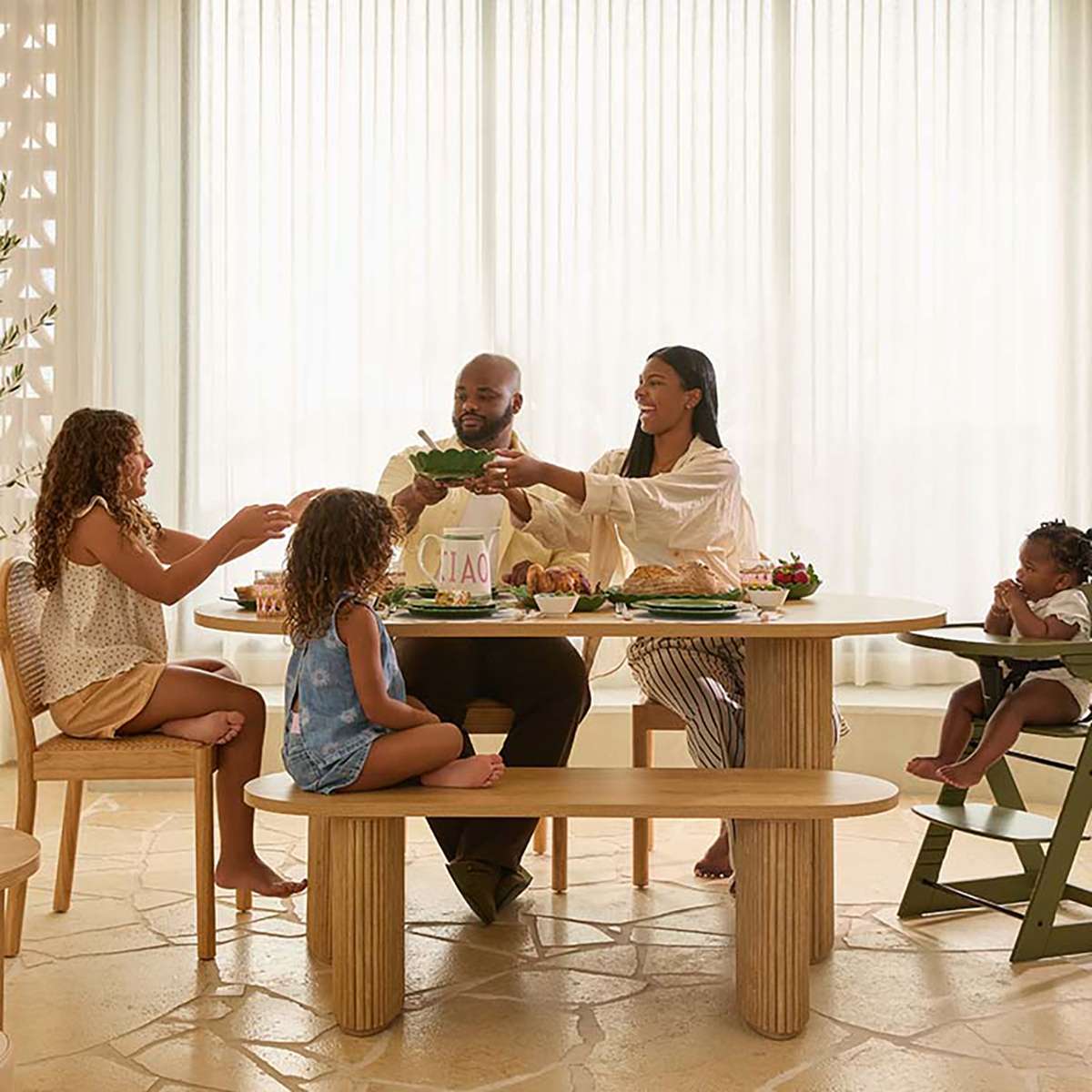 Amara Six Seater Dining Table - Natural