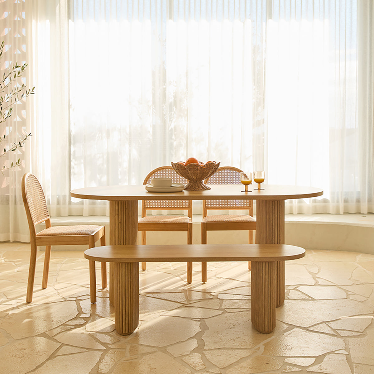 Amara Six Seater Dining Table - Natural