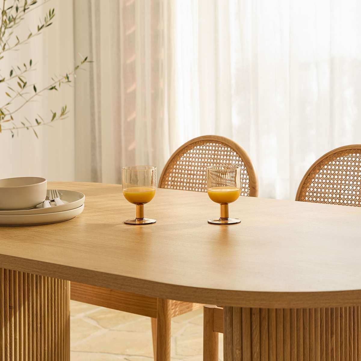 Amara Six Seater Dining Table - Natural