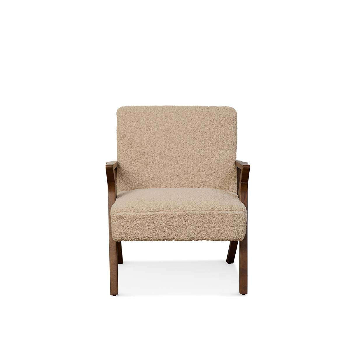 Ray Teddy Occasional Chair - Beige/Walnut