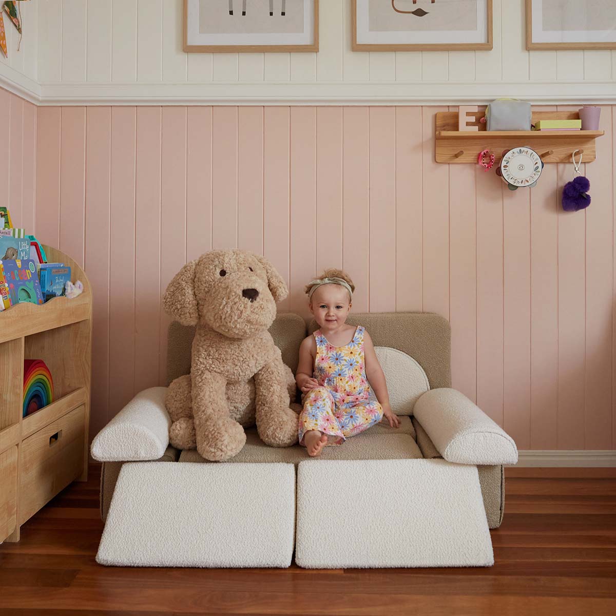 Modular Play Sofa - Cream/Beige Boucle