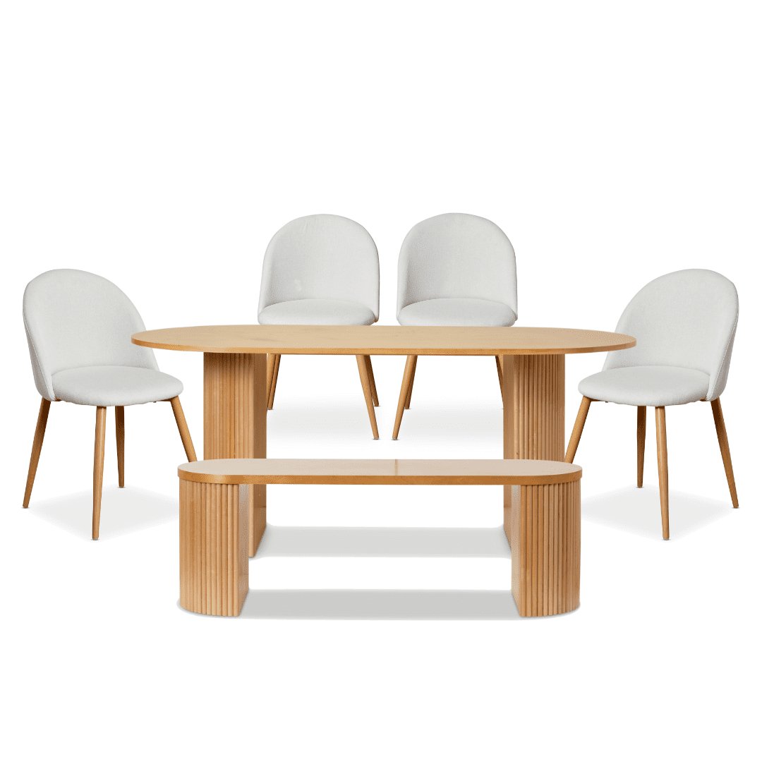 Eve Birch and Londyn Natural Six Seater Dining Set