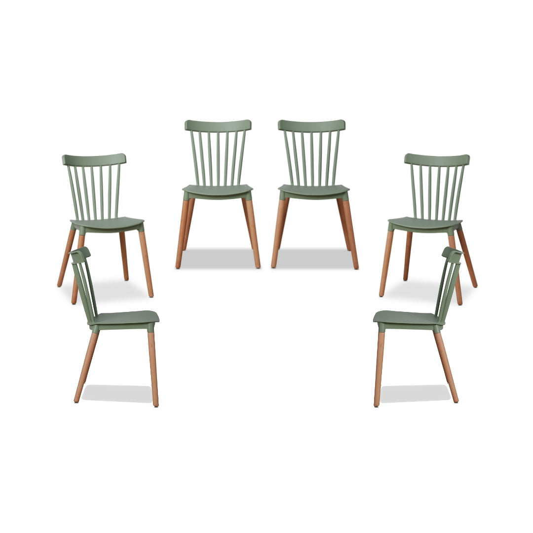 Frida Dining Chair - Sage Green Set of Six Bundle