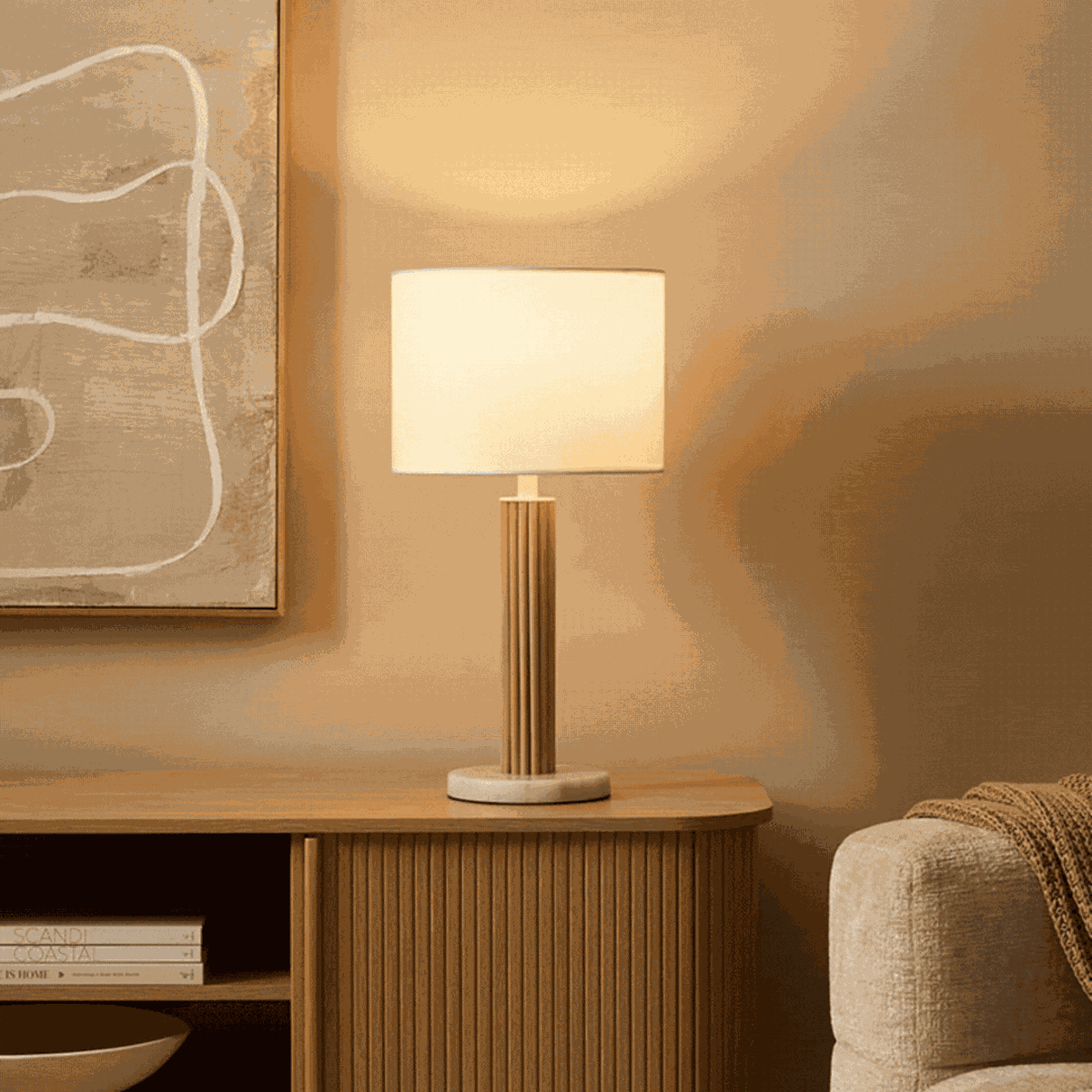 Eve White Marble Base Table Lamp