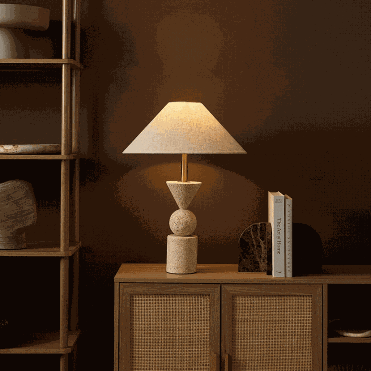 Travertine Table Lamp