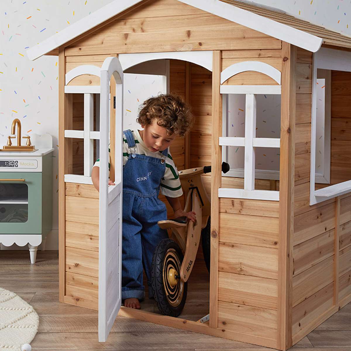 Cute Play House Cute Timber Playhouse With Slide Scenic Heights