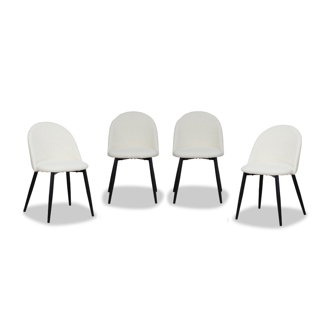 Londyn Dining Chairs - Cream Boucle Set of Four Bundle
