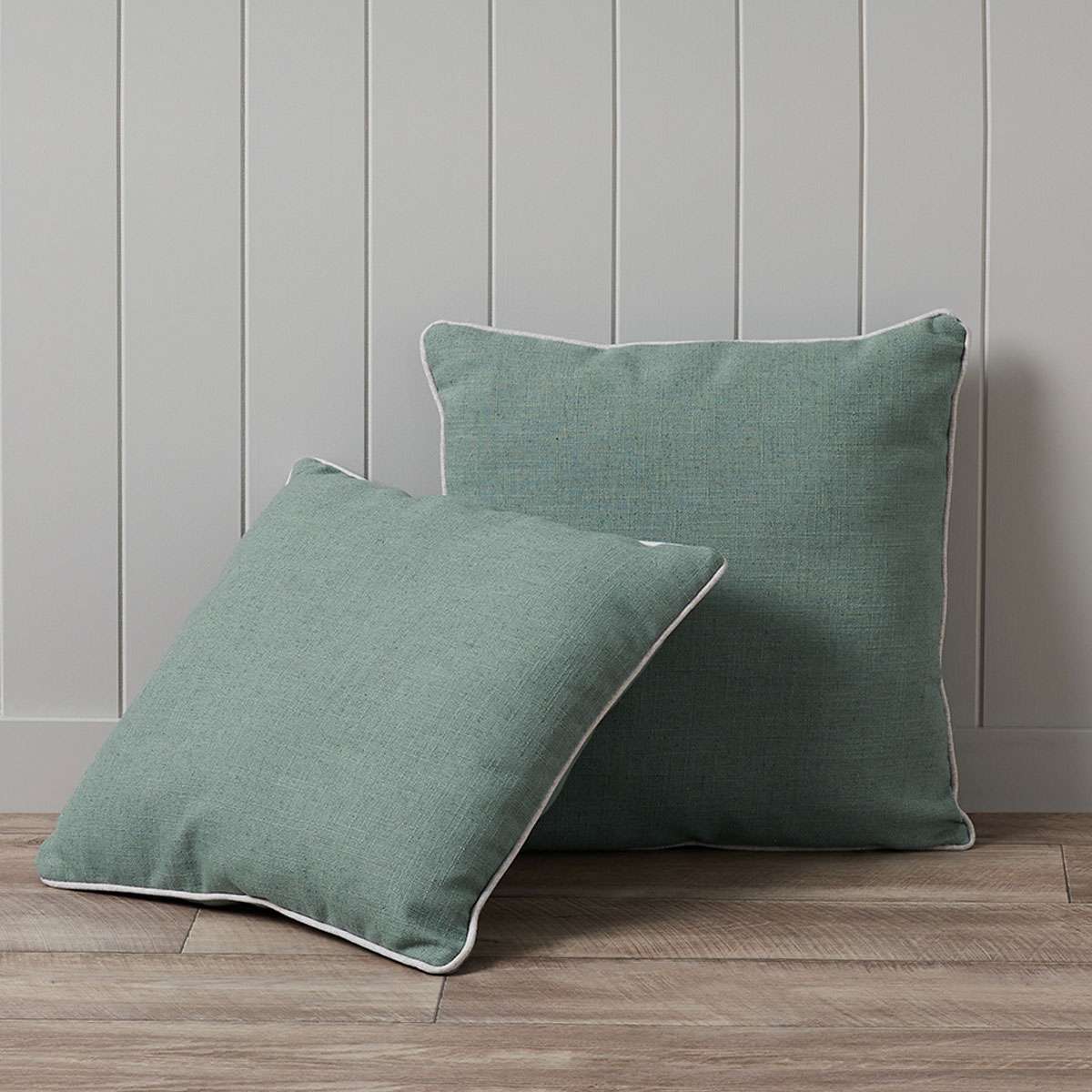 Mocka Piped Cushion - Sage/Natural