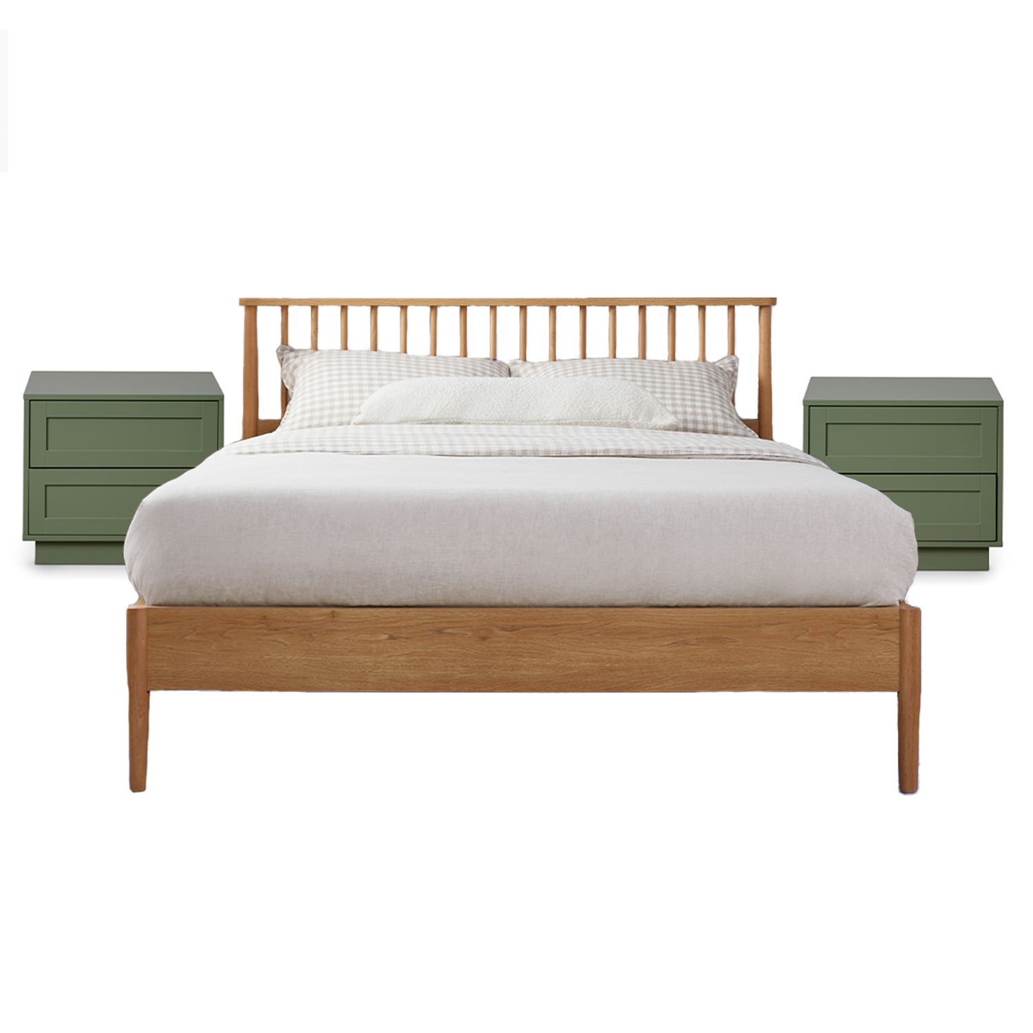 Napier Natural + Eros Green Three Piece Bedroom Set