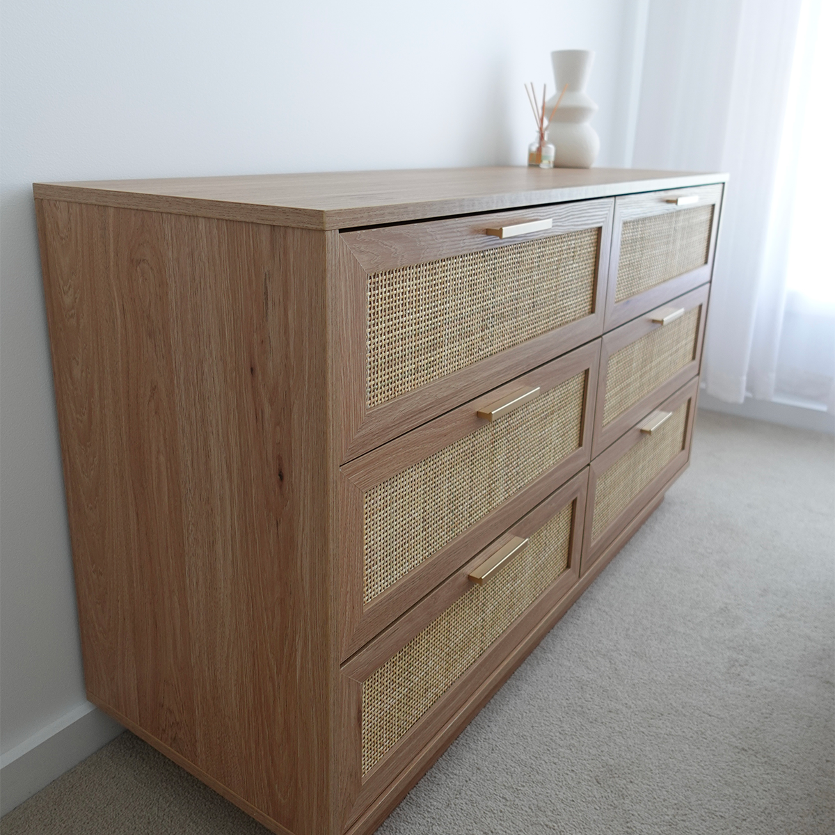 Noosa Rattan Six Drawer - Natural
