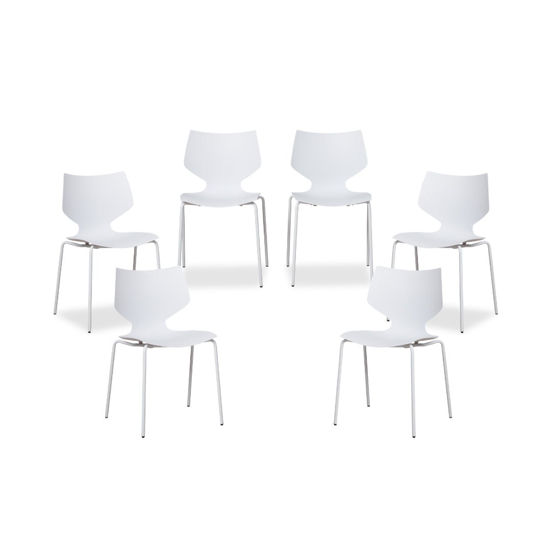 Pia Dining Chair - White Set of Six Bundle