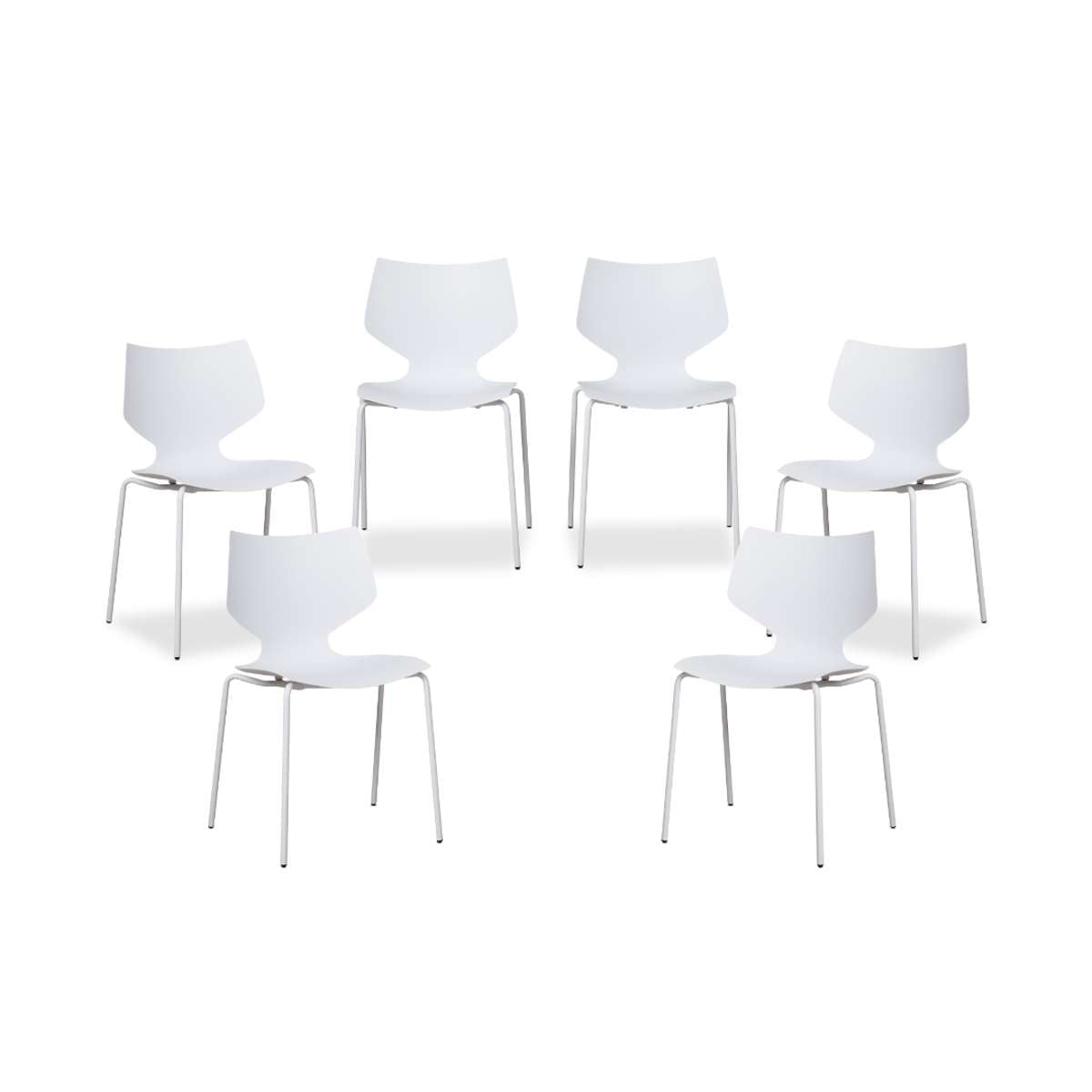 Pia Dining Chair - White Set of Six Bundle