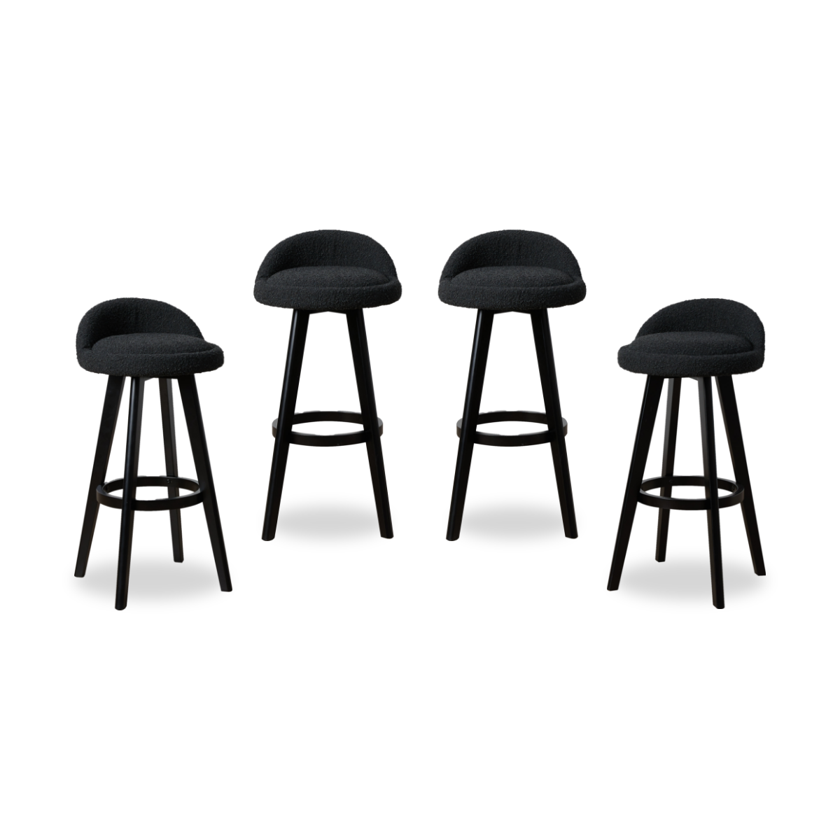 Jamie Bar Stool - Black Set of Four Bundle