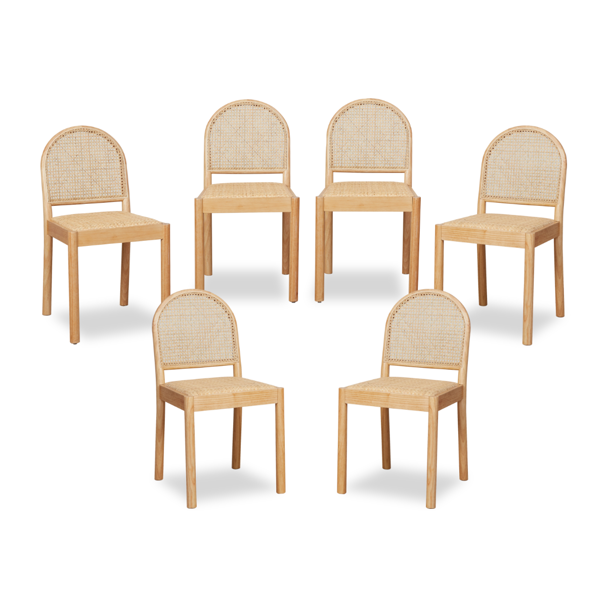 Mateo Dining Chair - Natural Set of Six Bundle