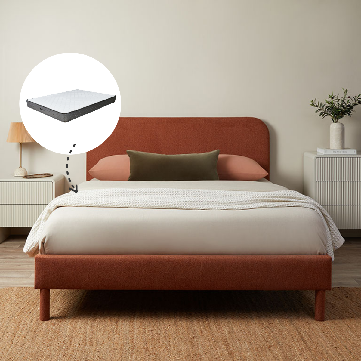 Melvin Queen Bed and Vale Queen Mattress Bundle