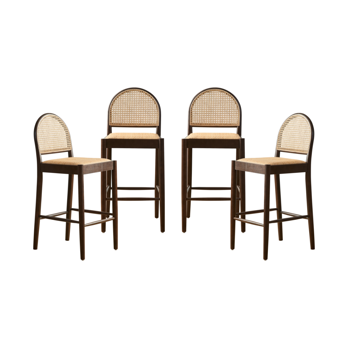 Mateo Bar Stool Walnut - Set of Four Bundle