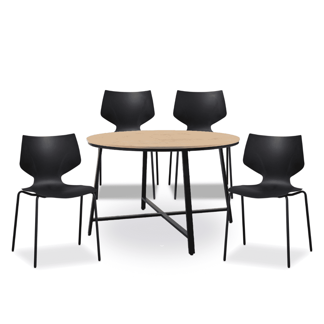 Reese Black Four Seater Dining Set