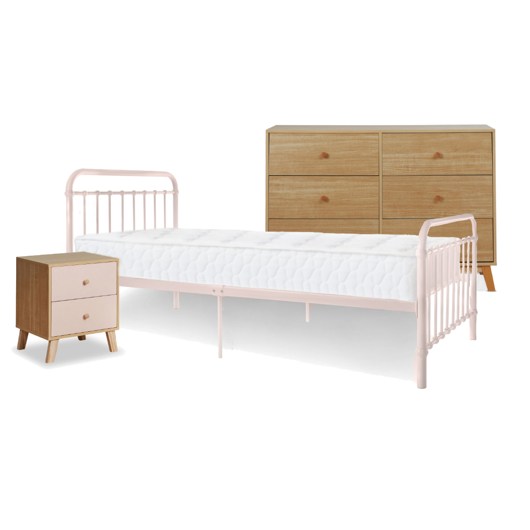 Sonata Pink King Single Four Piece Bedroom Set