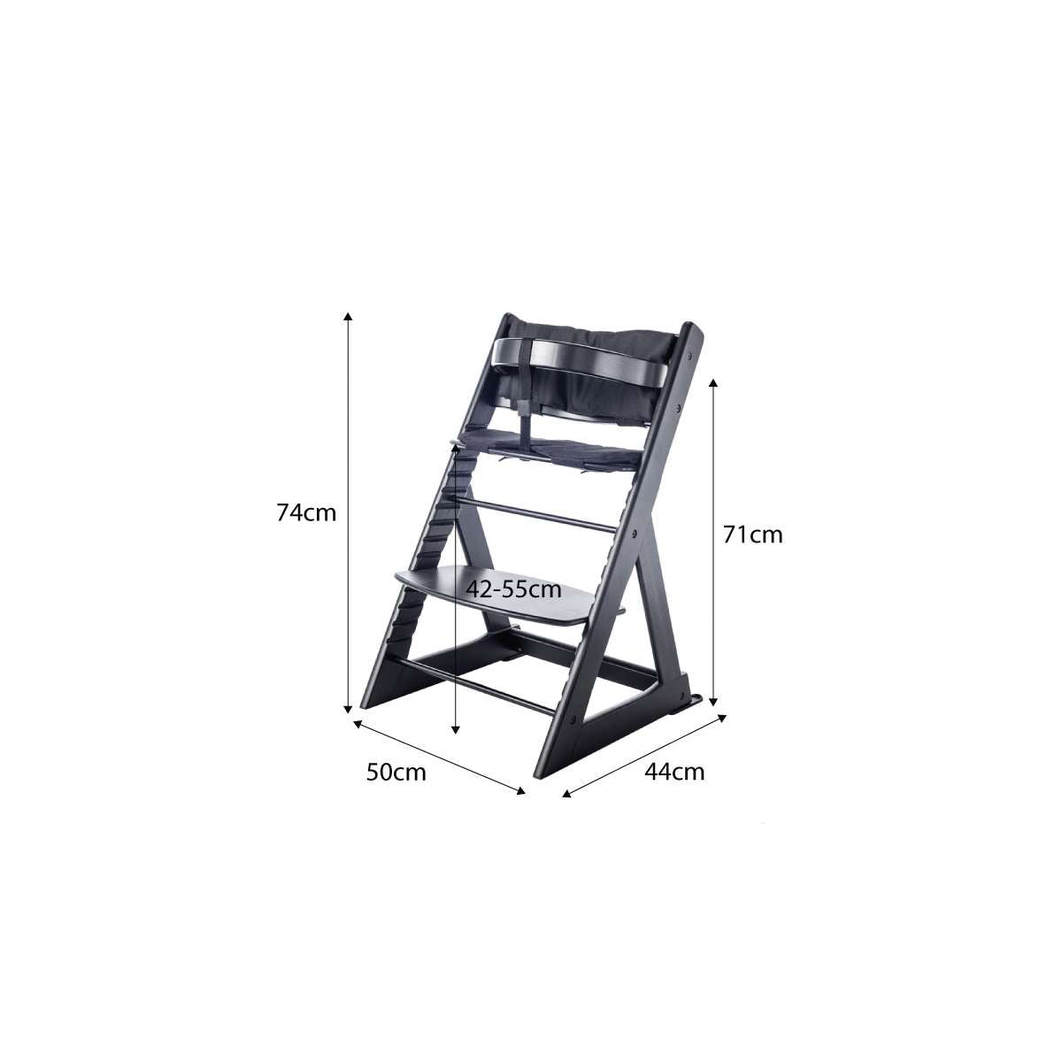 Soho Wooden Highchair - Black - Mocka Australia