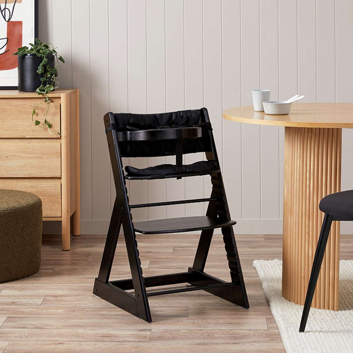 Soho Wooden Highchair - Black - Mocka Australia