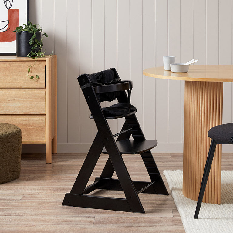 Soho Wooden Highchair - Black - Mocka Australia