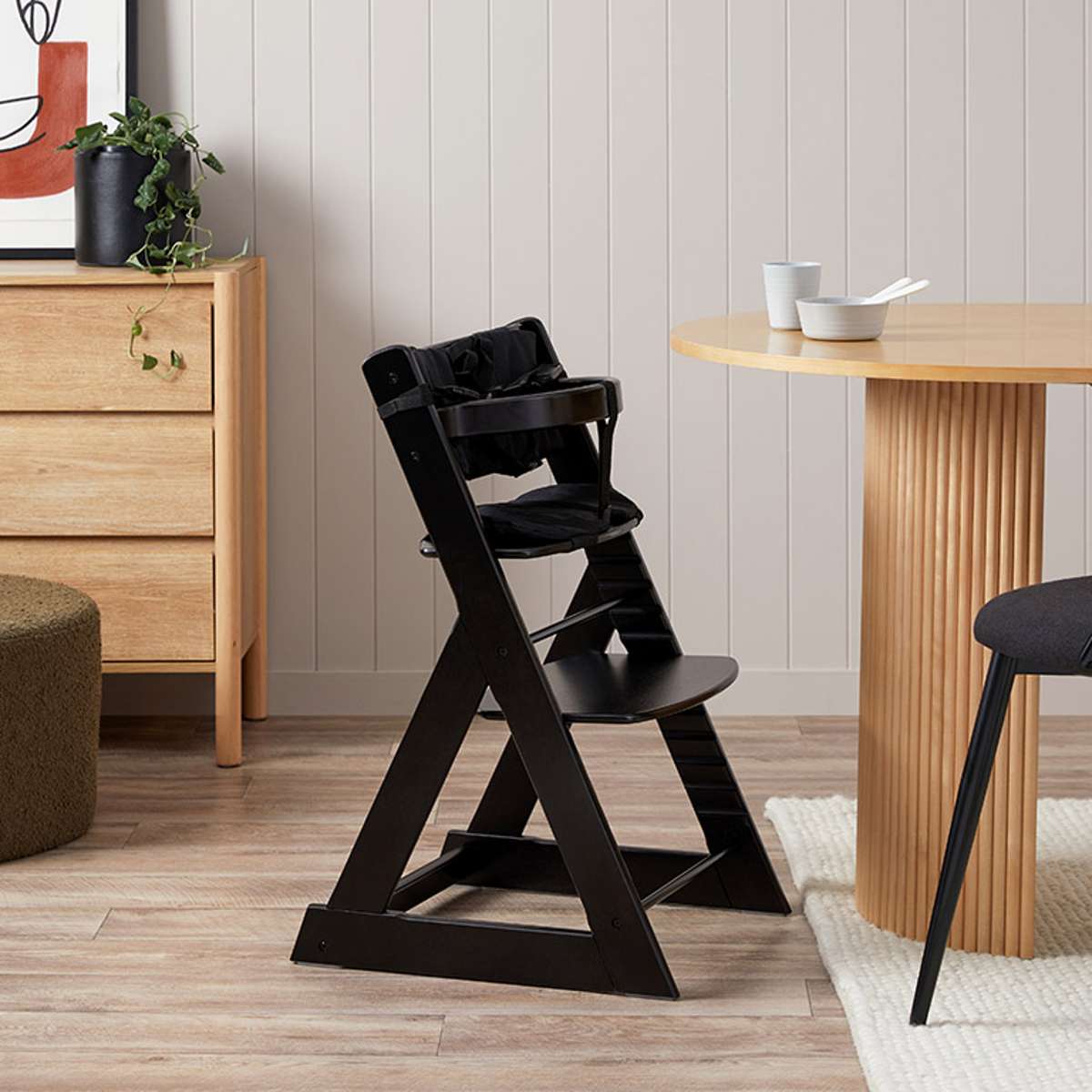 Soho Wooden Highchair - Black - Mocka Australia