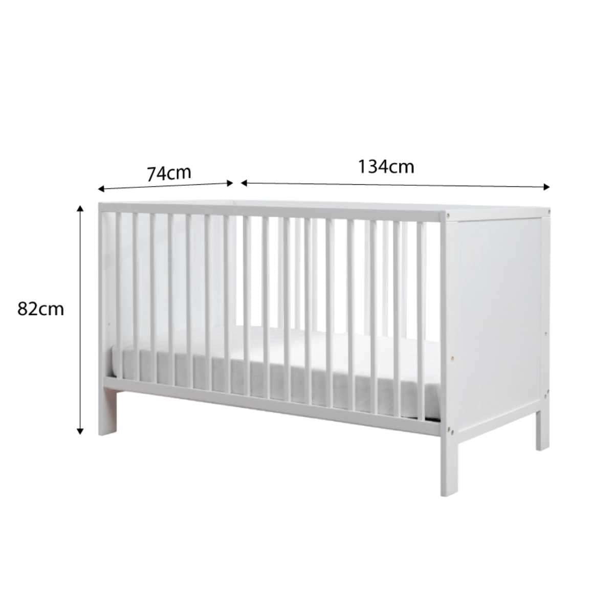 Aspiring White 3-in-1 Cot Conversion Natural Bundle
