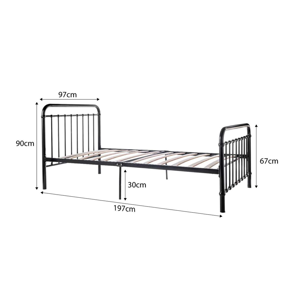 Sonata Bed - Single - Black