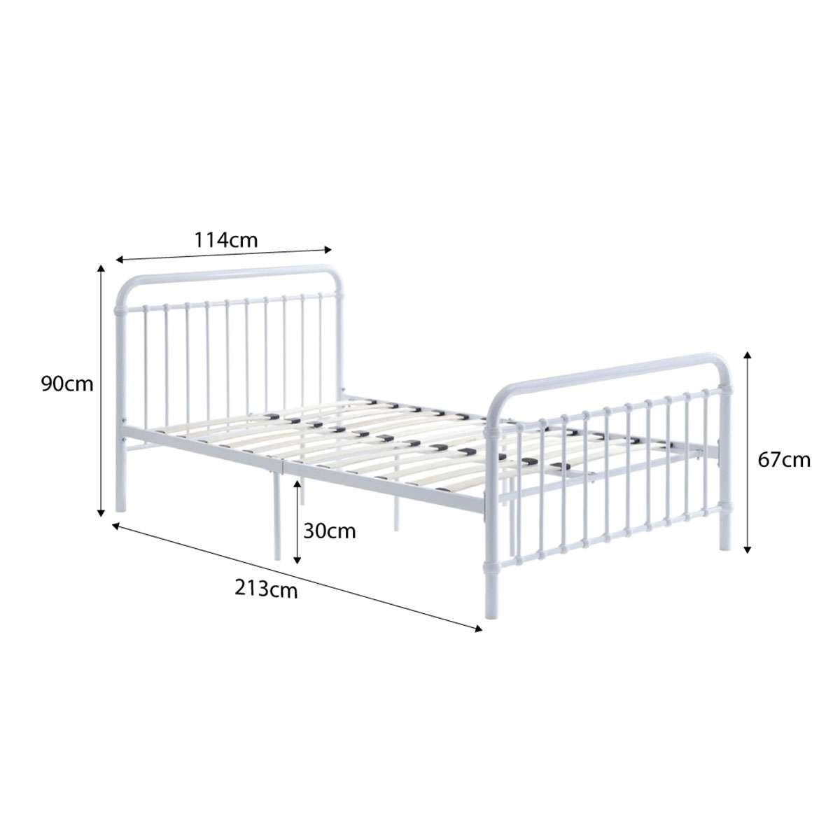 Sonata King Single Bed White + Mattress Bundle