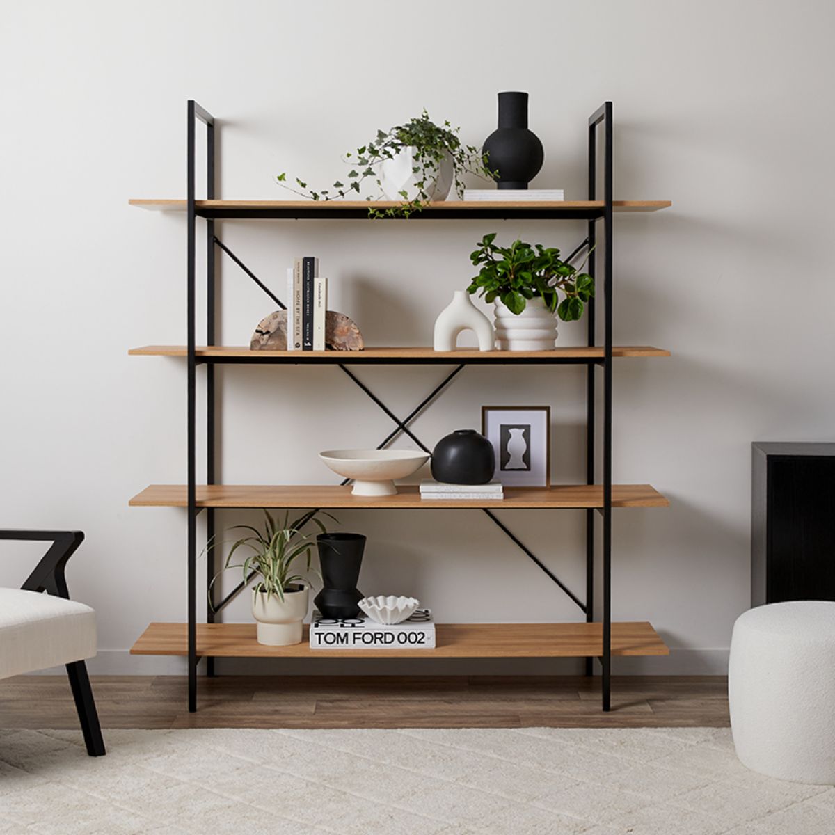 Porto Bookcase - Black - Mocka Australia