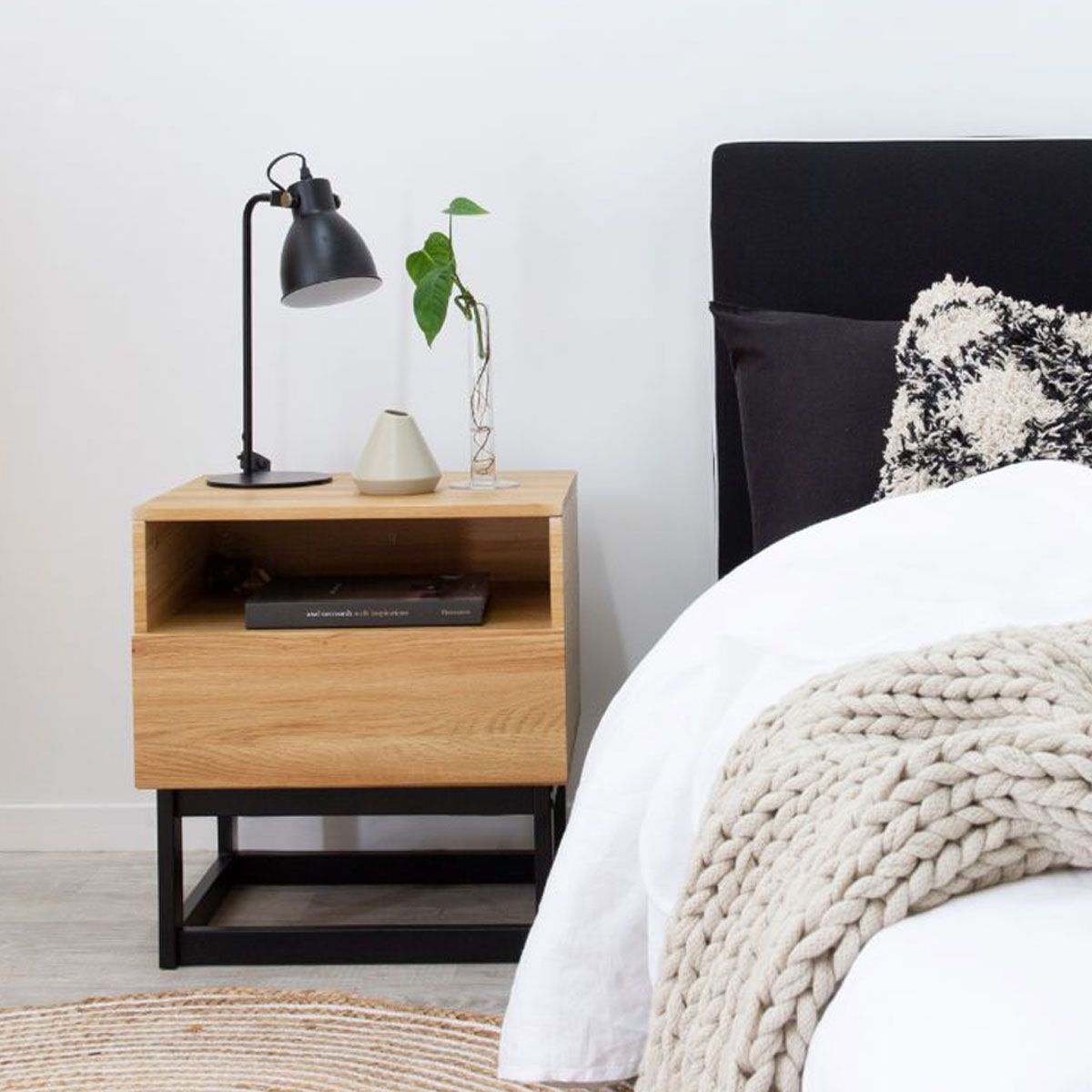 Urban Bedside Table - Black - Mocka Australia