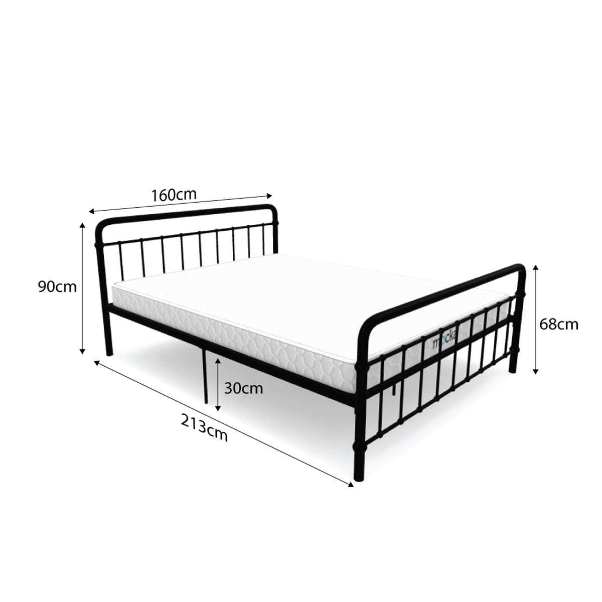 Sonata Queen Bed - Black - Mocka Australia