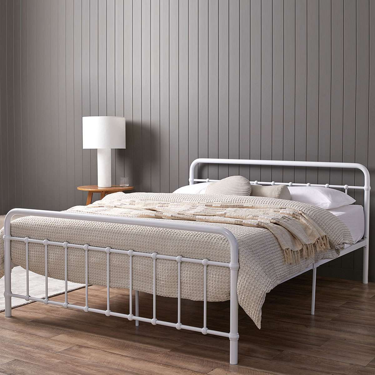 Sonata Queen Bed - White - Mocka Australia