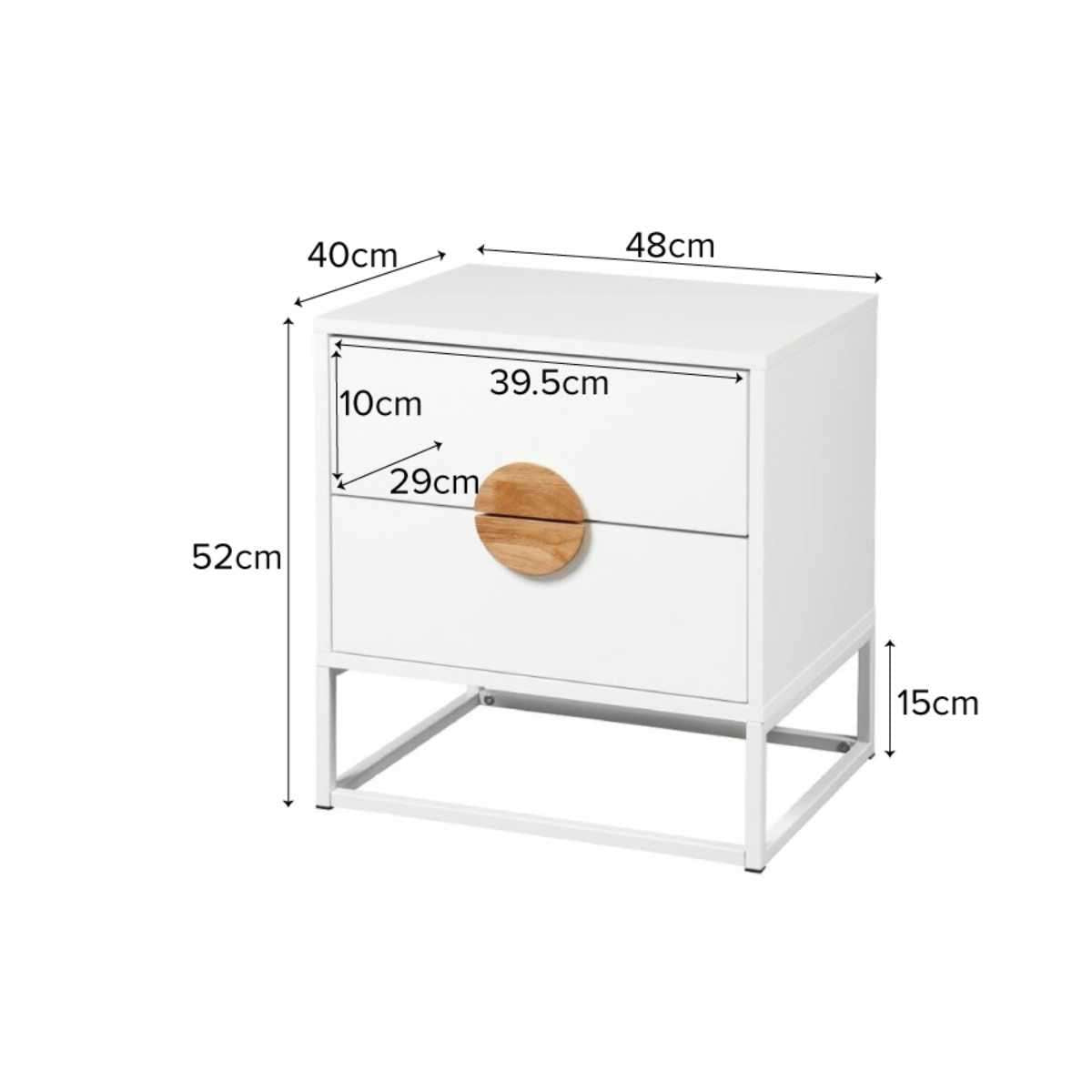 Eclipse Bedside Table - White