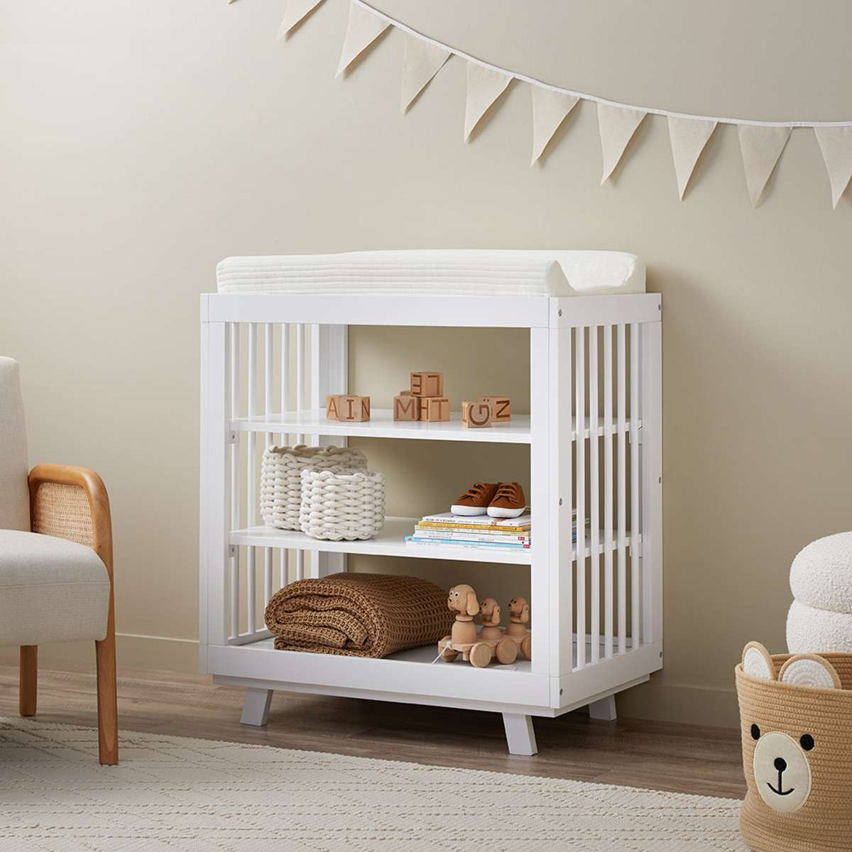 Mocka Aspen Change Table White Nursery Furniture - Main Image