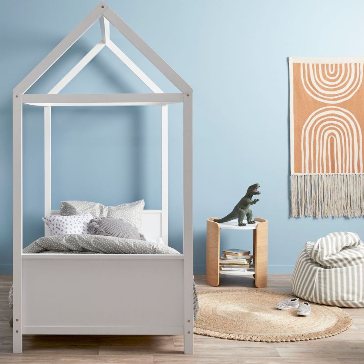Finn Kids House Bed - Single - White