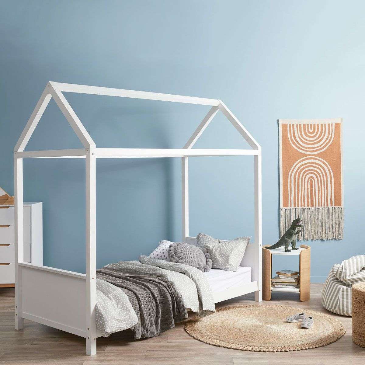 Finn Kids House Bed - Single - White