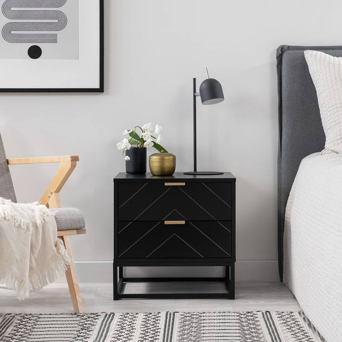 Inca Bedside Table In Black - Bedside Tables At Mocka Inca Bedside Table In Black - Bedside Tables At Mocka