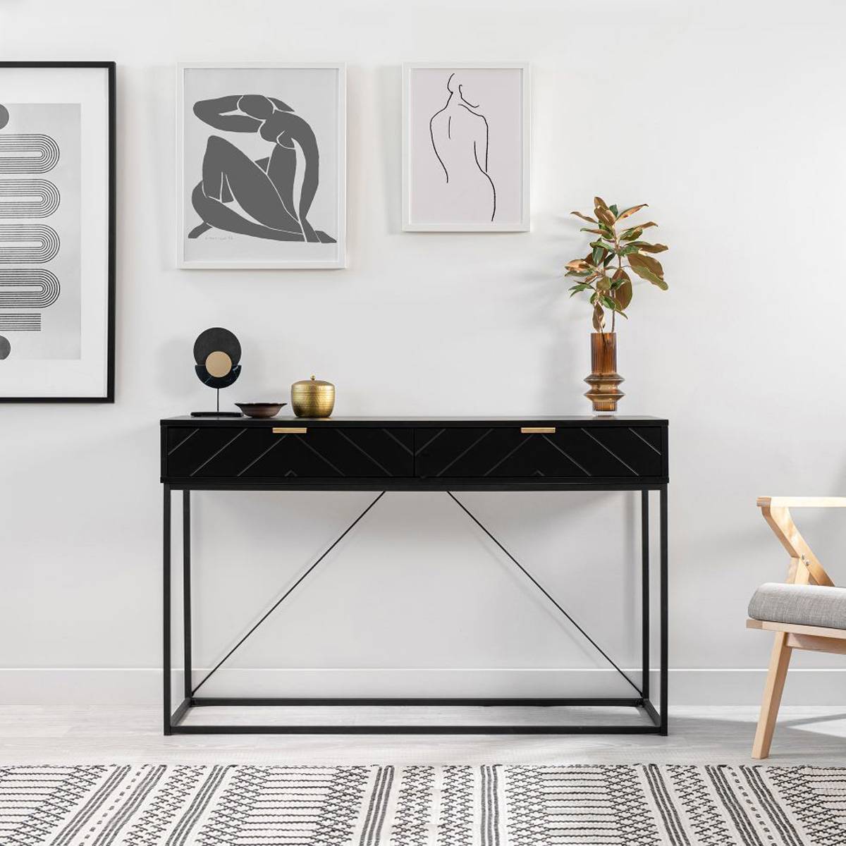 Make a Statement with the Inca Console Table in Black