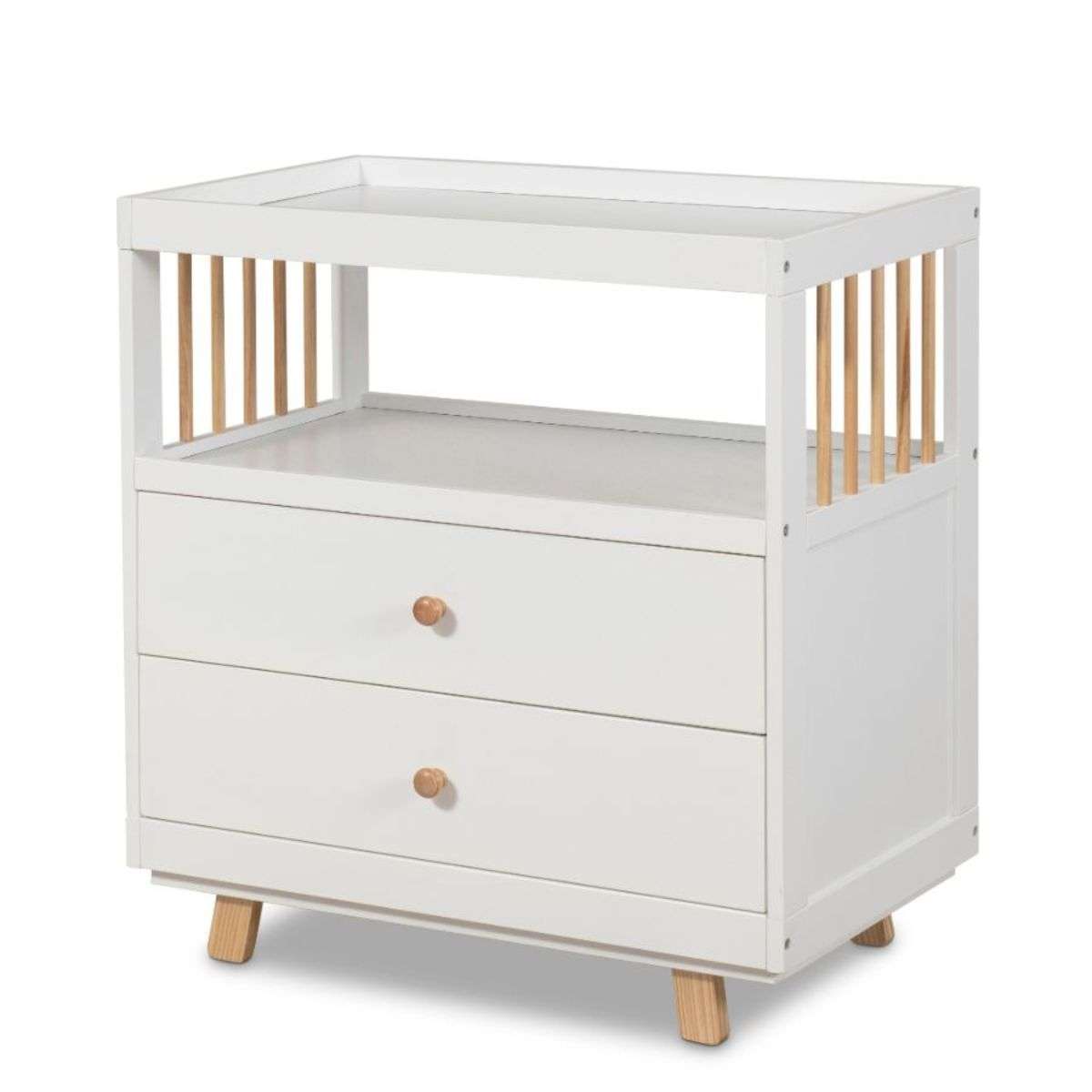 Aspen Change Table with Drawers - White/Natural - Mocka Australia